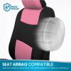 imageBDK PolyPro Seat Covers Full Set in Beige on Black  Front and Rear Split Bench Seat Covers for Cars Easy to Install  Car Accessories for Auto Trucks Van SUVPink