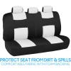 imageBDK PolyPro Seat Covers Full Set in Beige on Black  Front and Rear Split Bench Seat Covers for Cars Easy to Install  Car Accessories for Auto Trucks Van SUVWhite