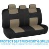 imageBDK PolyPro Seat Covers Full Set in Beige on Black  Front and Rear Split Bench Seat Covers for Cars Easy to Install  Car Accessories for Auto Trucks Van SUVBeige