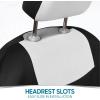 imageBDK PolyPro Seat Covers Full Set in Beige on Black  Front and Rear Split Bench Seat Covers for Cars Easy to Install  Car Accessories for Auto Trucks Van SUVWhite