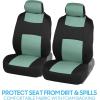 imageBDK PolyPro Seat Covers Full Set in Beige on Black  Front and Rear Split Bench Seat Covers for Cars Easy to Install  Car Accessories for Auto Trucks Van SUVMint
