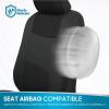 imageBDK PolyPro Seat Covers Full Set in Beige on Black  Front and Rear Split Bench Seat Covers for Cars Easy to Install  Car Accessories for Auto Trucks Van SUVReverse Charcoal