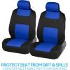 imageBDK PolyPro Seat Covers Full Set in Beige on Black  Front and Rear Split Bench Seat Covers for Cars Easy to Install  Car Accessories for Auto Trucks Van SUVBlue