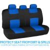 imageBDK PolyPro Seat Covers Full Set in Beige on Black  Front and Rear Split Bench Seat Covers for Cars Easy to Install  Car Accessories for Auto Trucks Van SUVBlue