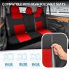imageBDK PolyPro Seat Covers Full Set in Beige on Black  Front and Rear Split Bench Seat Covers for Cars Easy to Install  Car Accessories for Auto Trucks Van SUVRed