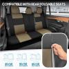 imageBDK PolyPro Seat Covers Full Set in Beige on Black  Front and Rear Split Bench Seat Covers for Cars Easy to Install  Car Accessories for Auto Trucks Van SUVBeige
