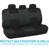 imageBDK PolyPro Seat Covers Full Set in Beige on Black  Front and Rear Split Bench Seat Covers for Cars Easy to Install  Car Accessories for Auto Trucks Van SUVReverse Charcoal