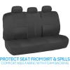 imageBDK PolyPro Seat Covers Full Set in Beige on Black  Front and Rear Split Bench Seat Covers for Cars Easy to Install  Car Accessories for Auto Trucks Van SUVSolid Gray