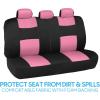 imageBDK PolyPro Seat Covers Full Set in Beige on Black  Front and Rear Split Bench Seat Covers for Cars Easy to Install  Car Accessories for Auto Trucks Van SUVPink