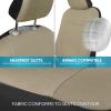 imageBDK PolyPro Seat Covers Full Set in Beige on Black  Front and Rear Split Bench Seat Covers for Cars Easy to Install  Car Accessories for Auto Trucks Van SUVSolid Beige