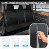 imageBDK PolyPro Seat Covers Full Set in Beige on Black  Front and Rear Split Bench Seat Covers for Cars Easy to Install  Car Accessories for Auto Trucks Van SUVReverse Charcoal