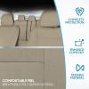 imageBDK PolyPro Seat Covers Full Set in Beige on Black  Front and Rear Split Bench Seat Covers for Cars Easy to Install  Car Accessories for Auto Trucks Van SUVSolid Beige
