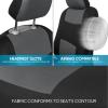 imageBDK PolyPro Seat Covers Full Set in Beige on Black  Front and Rear Split Bench Seat Covers for Cars Easy to Install  Car Accessories for Auto Trucks Van SUVGray