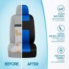 imageBDK PolyPro Seat Covers Full Set in Beige on Black  Front and Rear Split Bench Seat Covers for Cars Easy to Install  Car Accessories for Auto Trucks Van SUVBlue