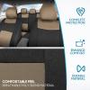 imageBDK PolyPro Seat Covers Full Set in Beige on Black  Front and Rear Split Bench Seat Covers for Cars Easy to Install  Car Accessories for Auto Trucks Van SUVBeige
