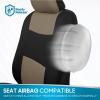 imageBDK PolyPro Seat Covers Full Set in Beige on Black  Front and Rear Split Bench Seat Covers for Cars Easy to Install  Car Accessories for Auto Trucks Van SUVBeige