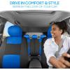 imageBDK PolyPro Seat Covers Full Set in Beige on Black  Front and Rear Split Bench Seat Covers for Cars Easy to Install  Car Accessories for Auto Trucks Van SUVBlue