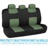 imageBDK PolyPro Seat Covers Full Set in Beige on Black  Front and Rear Split Bench Seat Covers for Cars Easy to Install  Car Accessories for Auto Trucks Van SUVGreen
