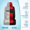 imageBDK PolyPro Seat Covers Full Set in Beige on Black  Front and Rear Split Bench Seat Covers for Cars Easy to Install  Car Accessories for Auto Trucks Van SUVRed