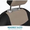 imageBDK PolyPro Seat Covers Full Set in Beige on Black  Front and Rear Split Bench Seat Covers for Cars Easy to Install  Car Accessories for Auto Trucks Van SUVLight Beige