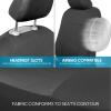 imageBDK PolyPro Seat Covers Full Set in Beige on Black  Front and Rear Split Bench Seat Covers for Cars Easy to Install  Car Accessories for Auto Trucks Van SUVSolid Gray