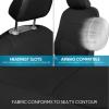 imageBDK PolyPro Seat Covers Full Set in Beige on Black  Front and Rear Split Bench Seat Covers for Cars Easy to Install  Car Accessories for Auto Trucks Van SUVSolid Black