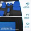 imageBDK PolyPro Seat Covers Full Set in Beige on Black  Front and Rear Split Bench Seat Covers for Cars Easy to Install  Car Accessories for Auto Trucks Van SUVBlue