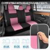 imageBDK PolyPro Seat Covers Full Set in Beige on Black  Front and Rear Split Bench Seat Covers for Cars Easy to Install  Car Accessories for Auto Trucks Van SUVPink