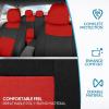 imageBDK PolyPro Seat Covers Full Set in Beige on Black  Front and Rear Split Bench Seat Covers for Cars Easy to Install  Car Accessories for Auto Trucks Van SUVRed