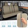 imageBDK PolyPro Seat Covers Full Set in Beige on Black  Front and Rear Split Bench Seat Covers for Cars Easy to Install  Car Accessories for Auto Trucks Van SUVSolid Beige
