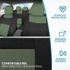 imageBDK PolyPro Seat Covers Full Set in Beige on Black  Front and Rear Split Bench Seat Covers for Cars Easy to Install  Car Accessories for Auto Trucks Van SUVGreen