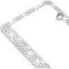 imageBDK Stainless Steel Yellow Gold Sparkly Sparkling Diamond Crystal Bling Premium License Plate Frame Metal Silver Rhinestone for Women Universal Size for Car Truck SUVSilver