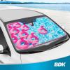 imageBDK USA Good Vibes Beach Sun Visor for Car Windshield Sunshade  Truck Sun Shade Windshield Cover ampamp Accordion Window Cover Car Shield Sun Protector  Dash Protection to Keep Your Vehicle Cool 58quotx27quotPink Flamingo