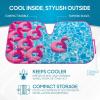 imageBDK USA Good Vibes Beach Sun Visor for Car Windshield Sunshade  Truck Sun Shade Windshield Cover ampamp Accordion Window Cover Car Shield Sun Protector  Dash Protection to Keep Your Vehicle Cool 58quotx27quotPink Flamingo