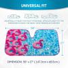 imageBDK USA Good Vibes Beach Sun Visor for Car Windshield Sunshade  Truck Sun Shade Windshield Cover ampamp Accordion Window Cover Car Shield Sun Protector  Dash Protection to Keep Your Vehicle Cool 58quotx27quotPink Flamingo