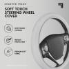 imageBDK Ultra Soft Gray Steering Wheel Cover Unisex Car Accessories NonSlip Comfy Soft Grip Faux Leather Auto Steering Wheel Cover for Cars Trucks Vans SUVs  Fits Standard 15quot Inch Steering WheelsSoft Gray