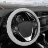 imageBDK Ultra Soft Gray Steering Wheel Cover Unisex Car Accessories NonSlip Comfy Soft Grip Faux Leather Auto Steering Wheel Cover for Cars Trucks Vans SUVs  Fits Standard 15quot Inch Steering WheelsSoft Gray