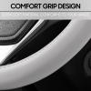 imageBDK Ultra Soft Gray Steering Wheel Cover Unisex Car Accessories NonSlip Comfy Soft Grip Faux Leather Auto Steering Wheel Cover for Cars Trucks Vans SUVs  Fits Standard 15quot Inch Steering WheelsSoft Gray