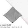 imageBDK UltraFit Towel Cloth Car Rear Seat Bench Cover Moisture Wicking Washable Liquid Water Absorbent Sweat Seat Protector Gym Workout Hiking Running Beach Sports Universal Fit Trucks SUVs VansGray Trim