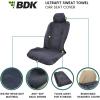 imageBDK UltraFit Towel Cloth Car Rear Seat Bench Cover Moisture Wicking Washable Liquid Water Absorbent Sweat Seat Protector Gym Workout Hiking Running Beach Sports Universal Fit Trucks SUVs VansGray Trim