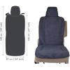 imageBDK UltraFit Towel Cloth Car Rear Seat Bench Cover Moisture Wicking Washable Liquid Water Absorbent Sweat Seat Protector Gym Workout Hiking Running Beach Sports Universal Fit Trucks SUVs VansGray Trim