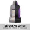 imageBDK UltraSleek Purple Seat Covers for Cars TwoTone Front Seat Covers with Matching Back Car Seat Cover Made to Fit Most Auto Truck Van SUV Interior Car Accessories Full SetPurple