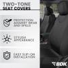 imageBDK UltraSleek Purple Seat Covers for Cars TwoTone Front Seat Covers with Matching Back Car Seat Cover Made to Fit Most Auto Truck Van SUV Interior Car Accessories Full SetBlack
