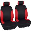 imageBDK UltraSleek Purple Seat Covers for Cars TwoTone Front Seat Covers with Matching Back Car Seat Cover Made to Fit Most Auto Truck Van SUV Interior Car Accessories Full SetRed