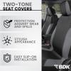 imageBDK UltraSleek Purple Seat Covers for Cars TwoTone Front Seat Covers with Matching Back Car Seat Cover Made to Fit Most Auto Truck Van SUV Interior Car Accessories Full SetGray