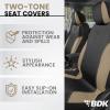 imageBDK UltraSleek Purple Seat Covers for Cars TwoTone Front Seat Covers with Matching Back Car Seat Cover Made to Fit Most Auto Truck Van SUV Interior Car Accessories Full SetBlackBeige