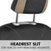 imageBDK UltraSleek Purple Seat Covers for Cars TwoTone Front Seat Covers with Matching Back Car Seat Cover Made to Fit Most Auto Truck Van SUV Interior Car Accessories Full SetBlackBeige