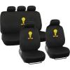 imageBDK Warner Bros DC Comics Wonder Woman Car Accessories Full 9 Piece Set Polyester Seat Covers Black ampamp Red Universal Fit for Car Truck Van SUV Side Airbag Compatible Easy to InstallFull Set