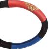 imageBDK Warner Bros DC Comics Wonder Woman Steering Wheel Cover  Car Accessories for Women Superhero Heroine Gift Ideas Original Red White Blue WonderWoman Logo Universal Standard Fit 145155 Inches