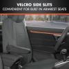 imageBDK carXS Black Leather Car Seat Covers Full Set 9Piece Faux Seat Covers for Cars Includes Front and Back Seat Cover Automotive Seat Covers for Trucks SUVGray